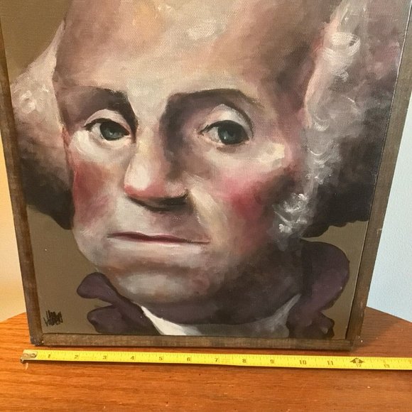 Oil Painting George Washington on Canvas Original 2011 Signed Framed 15.5" x 12" - Picture 9 of 9
